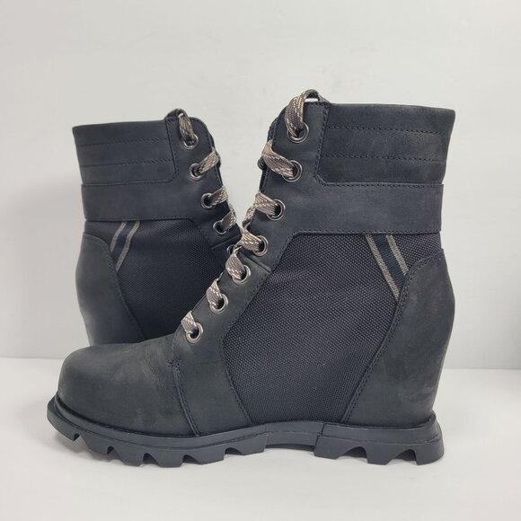 Sorel Joan of Arctic Wedge III Women's Black Boots NL4364-010 US Size 9 - Picture 6 of 10